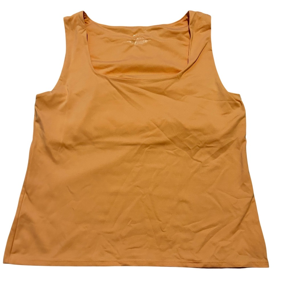 Dressbarn Womens Peach Scoop Neck Sleeveless‎ Tank Top Size Large Stretch Basic